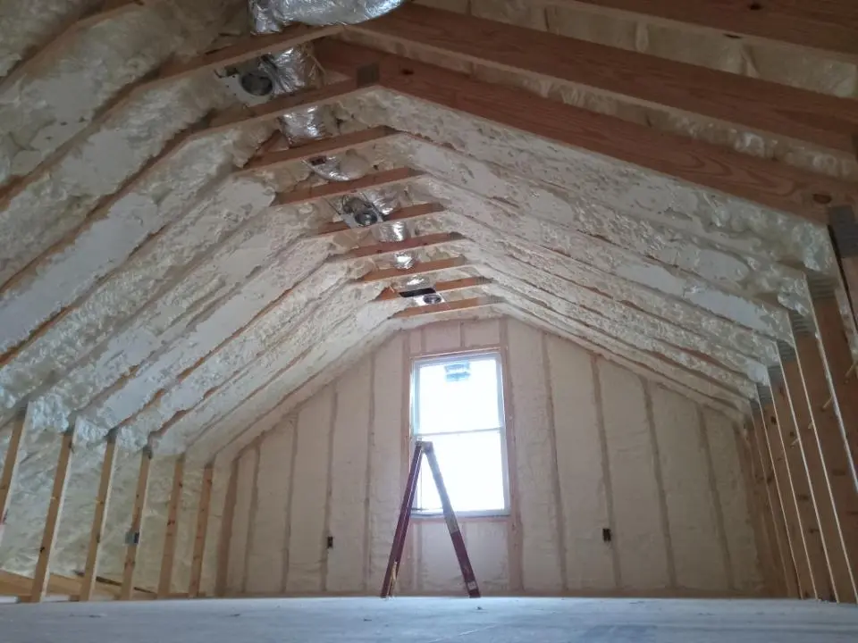 Spray foam roofing application for Crawl Space Insulation project in Justin
